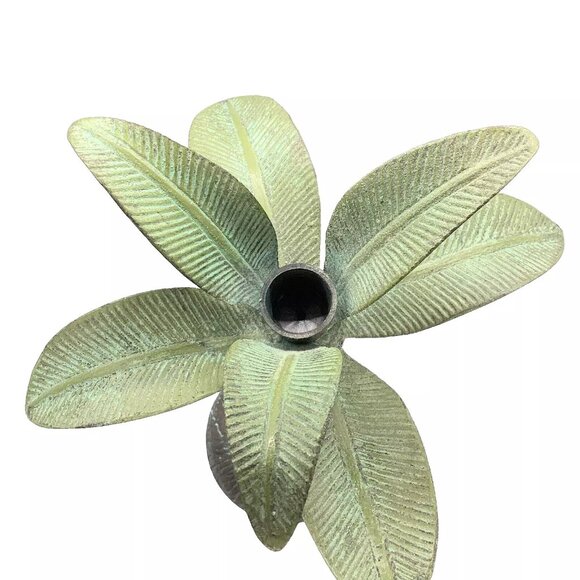 Tommy Bahama Heavy Metal Palm Tree Taper Candleholder 12.5" Tall - Picture 4 of 5